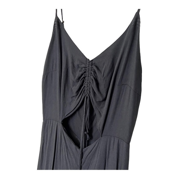 FARM Rio Wide Leg Ruched Chest Cut Out Front Jumpsuit Playsuit Black XS - Picture 3 of 15